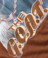 Goat Rhinestone Short Sleeve Tee - Brown
